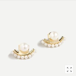 J. Crew multi-pearl ear jacket earrings